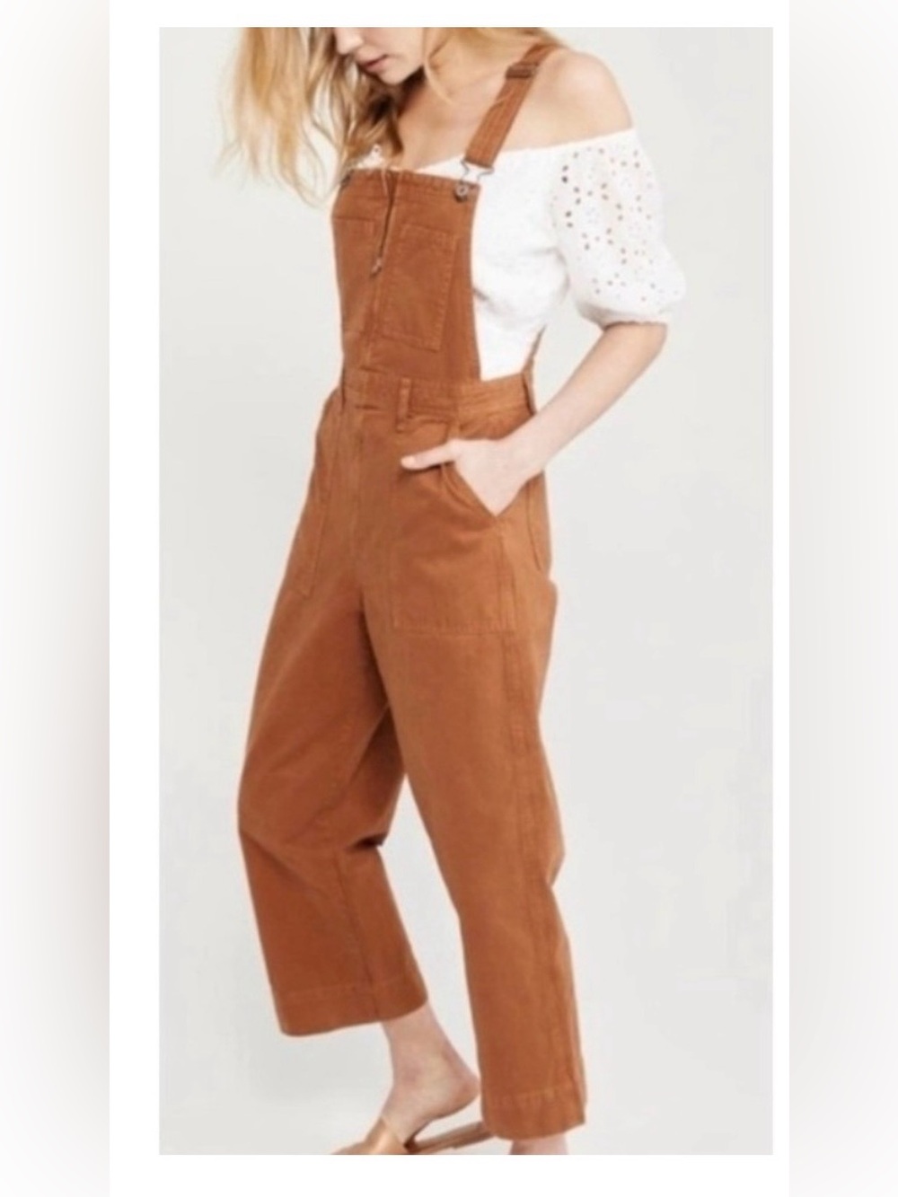 Abercrombie & Fitch Camel Tan Brown Bib Overalls Size XS